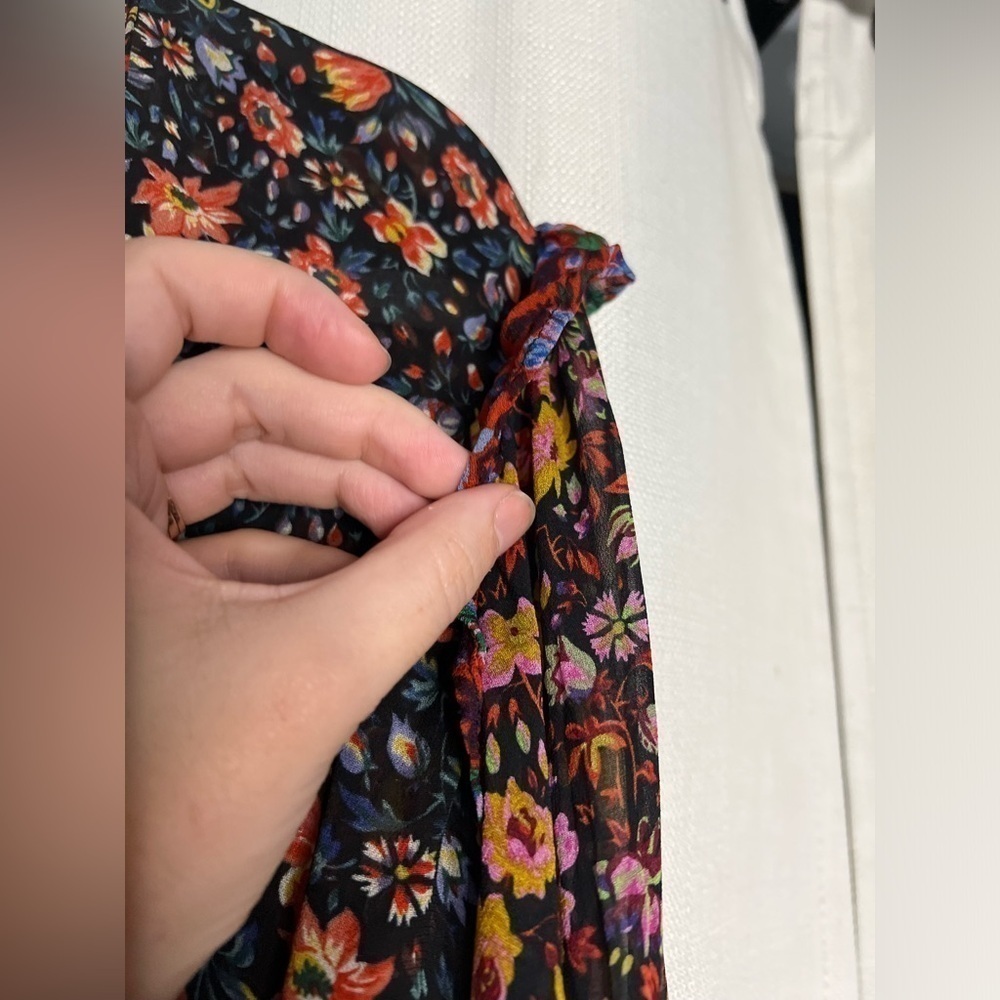 Anthropologie Boho Helene Sheer Floral Long Sleeve Dress XS - Picture 11 of 14